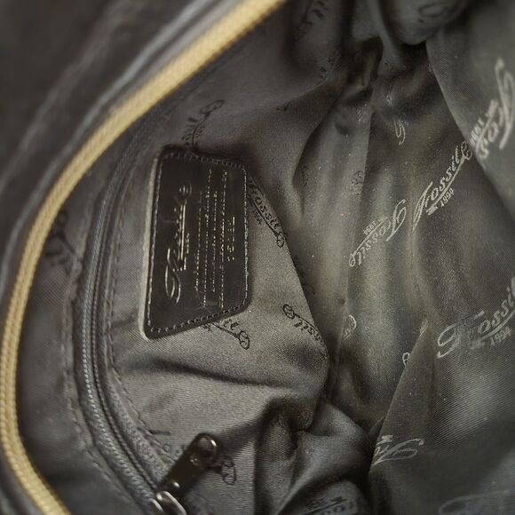 fossil black pebble leather crossbody Small Purse - Picture 6 of 11